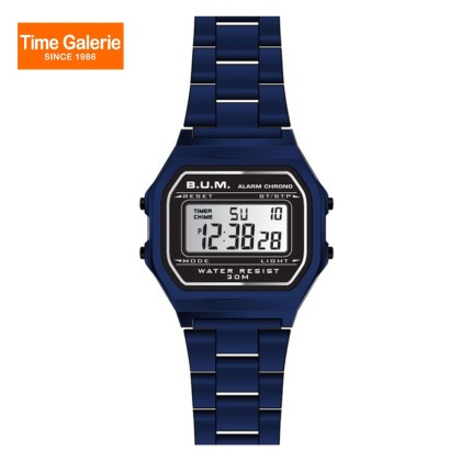 BUM Unisex BM03605 Blue Stainless Steel Band Digital Watch BUM Unisex BM03605 Blue Stainless Steel Band Digital Watch